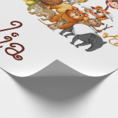 Persoonlijke kinderdieren cadeaupapier (Hoek)