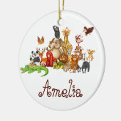 Persoonlijke kinderdieren  keramisch ornament (Links)