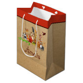 Persoonlijke kinderdieren middelgrote cadeautas (Voorkant Gekanteld)