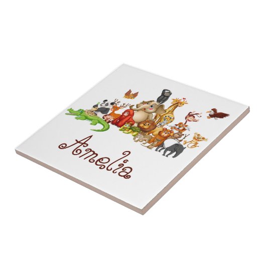 Persoonlijke kinderdieren tegeltje (Zijkant)