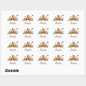 Persoonlijke kinderdieren vierkante sticker (Vel)