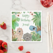 Persoonlijke kinderdinosaurius verjaardag servet (Insitu)
