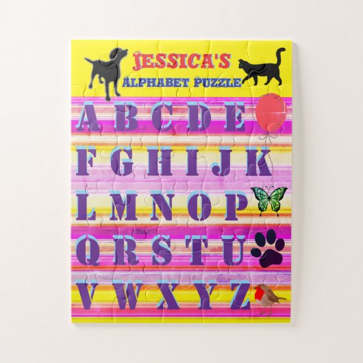 Persoonlijke Kinderen Alfabet Legpuzzel (Verticaal)