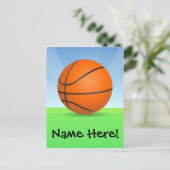 Persoonlijke Kinderen Basketball Sunny Day Briefkaart (Staand voorkant)
