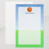 Persoonlijke Kinderen Basketball Sunny Day Briefpapier (Voorkant / Achterkant)
