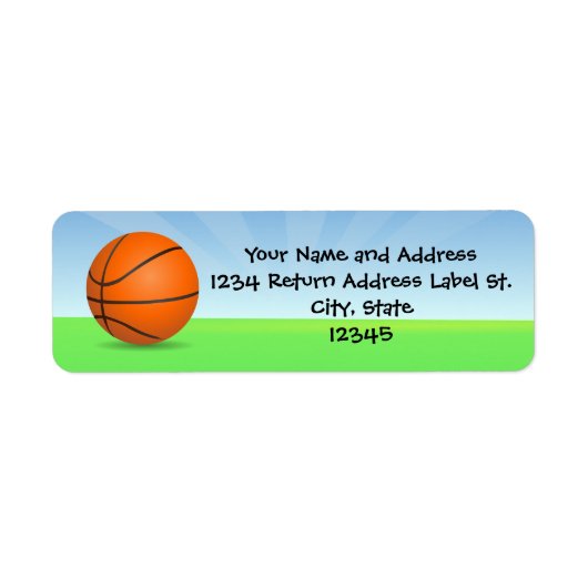 Persoonlijke Kinderen Basketball Sunny Day Etiket (Voorkant)