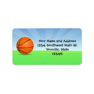 Persoonlijke Kinderen Basketball Sunny Day Etiket