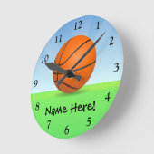 Persoonlijke Kinderen Basketball Sunny Day Ronde Klok (Hoek)