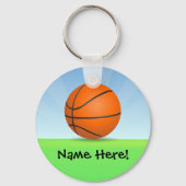 Persoonlijke Kinderen Basketball Sunny Day Sleutelhanger (Achterkant)