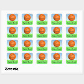 Persoonlijke Kinderen Basketball Sunny Day Vierkante Sticker (Vel)
