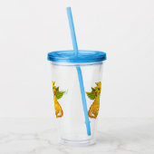 Persoonlijke Kinderen Gele Draak Acryl Bekerglas Drinkbeker (Links)