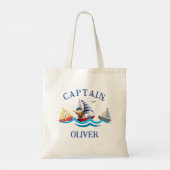 Persoonlijke Kinderen Scheepskapitein Tote Bag (Achterkant)