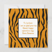 Persoonlijke Kinderen tijgerrijke Valentijnsdag Feestdagenkaart (Achterkant)