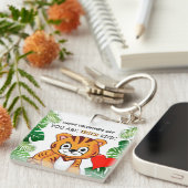 Persoonlijke Kinderen tijgerrijke Valentijnsdag Sleutelhanger (Voorkant Rechts)
