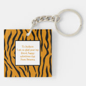Persoonlijke Kinderen tijgerrijke Valentijnsdag Sleutelhanger (Achterkant)