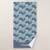 Persoonlijke Kinderen Walvis Badhanddoek (Badhanddoek)
