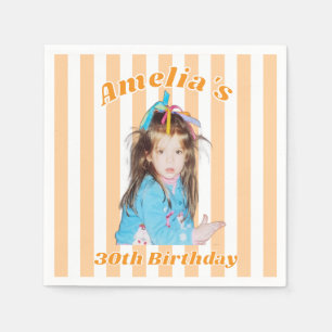 Persoonlijke kinderfoto 30e verjaardag servet