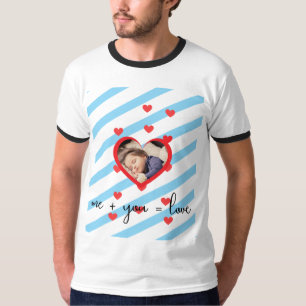 Persoonlijke kinderfoto – Ik + Jij = Liefde T-shirt