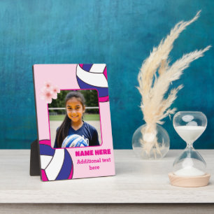 Persoonlijke kinderfoto meisje volleybal fotoplaat