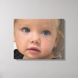 Persoonlijke kinderfoto met eigen naam canvas afdruk