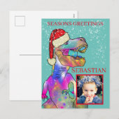 Persoonlijke kinderfoto met Sinterklaas en een din Feestdagenkaart (Voorkant / Achterkant)