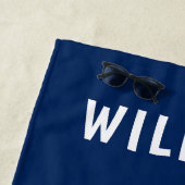 Persoonlijke kinderhanddoek Navy Blauwe Olifant Strandlaken (In situ)