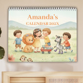 Persoonlijke kinderkalender safari dieren 2026 kalender