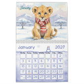 Persoonlijke kinderkalender safari dieren 2026 kalender (Jan 2027)