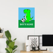Persoonlijke kinderkamerdecoratie Dino Jongensnaam Poster (Thuiskantoor)