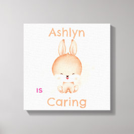 Persoonlijke Kinderkonijn Kunst | Kinderkamer Deco Canvas Afdruk