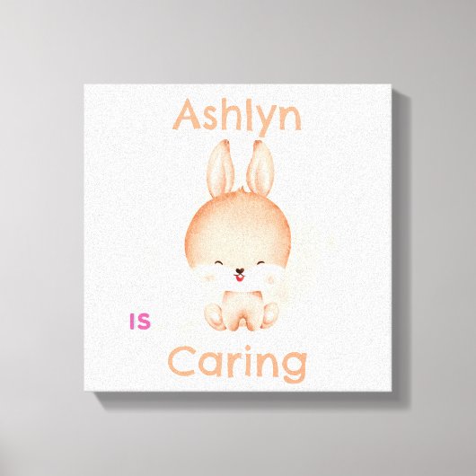 Persoonlijke Kinderkonijn Kunst | Kinderkamer Deco Canvas Afdruk (Voorkant)