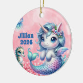 Persoonlijke Kindernaam Eenhoorn Ornament (Links)