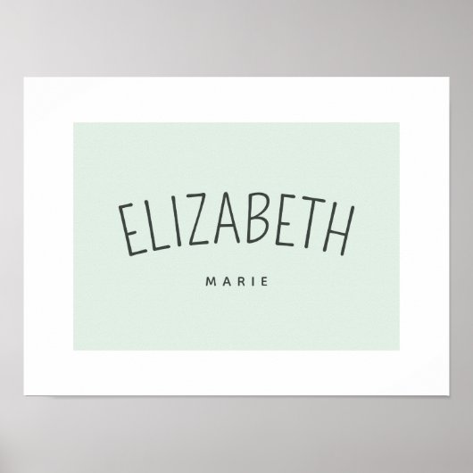 Persoonlijke kindernaam speelkamer decor zacht gro poster (Voorkant)