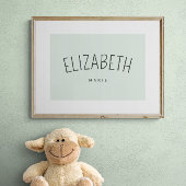 Persoonlijke kindernaam speelkamer decor zacht gro poster