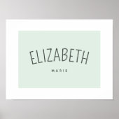 Persoonlijke kindernaam speelkamer decor zachte gr poster (Voorkant)