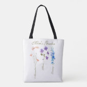 Persoonlijke kindernaam tuin Moeder Tote Bag (Achterkant)