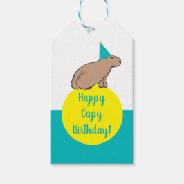 Persoonlijke kinderverjaardag Capybara Zoo Dier Cadeaulabel