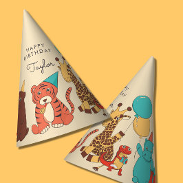 Persoonlijke kinderverjaardag Party Animals Feesthoedjes