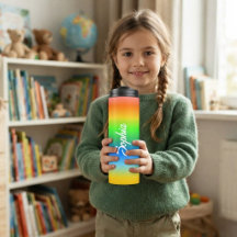 Persoonlijke kinderwaterfles, kleurrijke op maat g