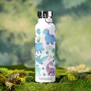 Persoonlijke kinderwaterfles met een leuk dinosaur waterfles