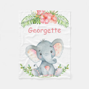 Persoonlijke kindveilige dop met olifant fleece deken