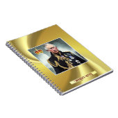 Persoonlijke King Charles III Gold background Note Notitieboek (Rechterzijde)