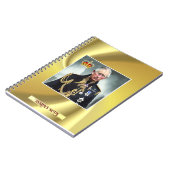 Persoonlijke King Charles III Gold background Note Notitieboek (Linkerzijde)