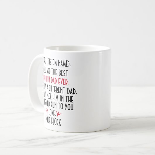 Persoonlijke Kip Papa Mok, Kip Geschenken Voor Man Koffiemok (Voorkant links)