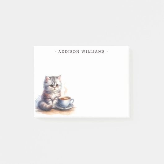 Persoonlijke Kitten en Koffie Post-it® Notes (Voorkant)