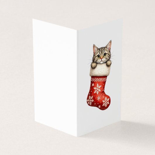 Persoonlijke Kittensok Kerstkaart Kaart (Buitenkant)