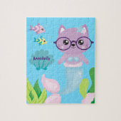 Persoonlijke Kitty Cat Meermin en Vis Vrienden Legpuzzel (Verticaal)