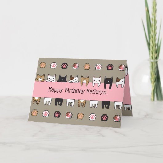 Persoonlijke Kittykatten Kaart (Voorkant)