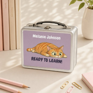 Persoonlijke 'Klaar om te Leren' Oranje Kat Mauve