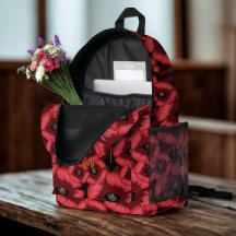 Persoonlijke Klaproos Patroon Rode Bloemen Rugzak